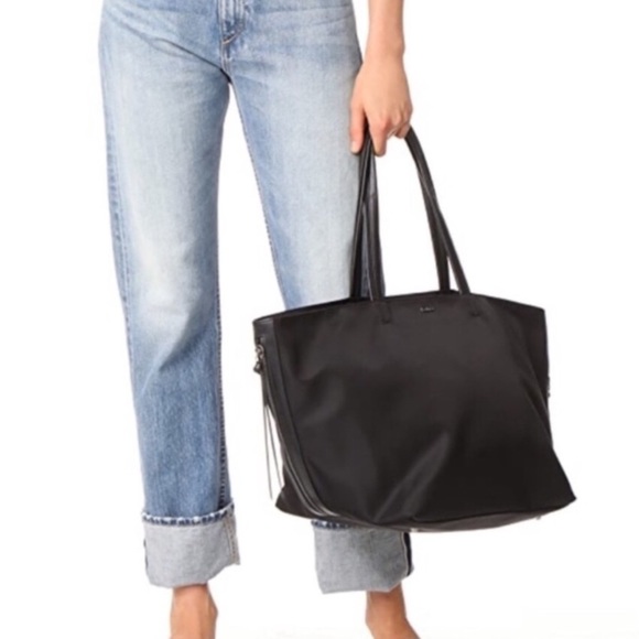 Botkier Handbags - NWT Botkier Bond Black Leather Trim Tassel Nylon Zip Top Tote Bag